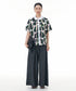 Contrasting Print Blouse